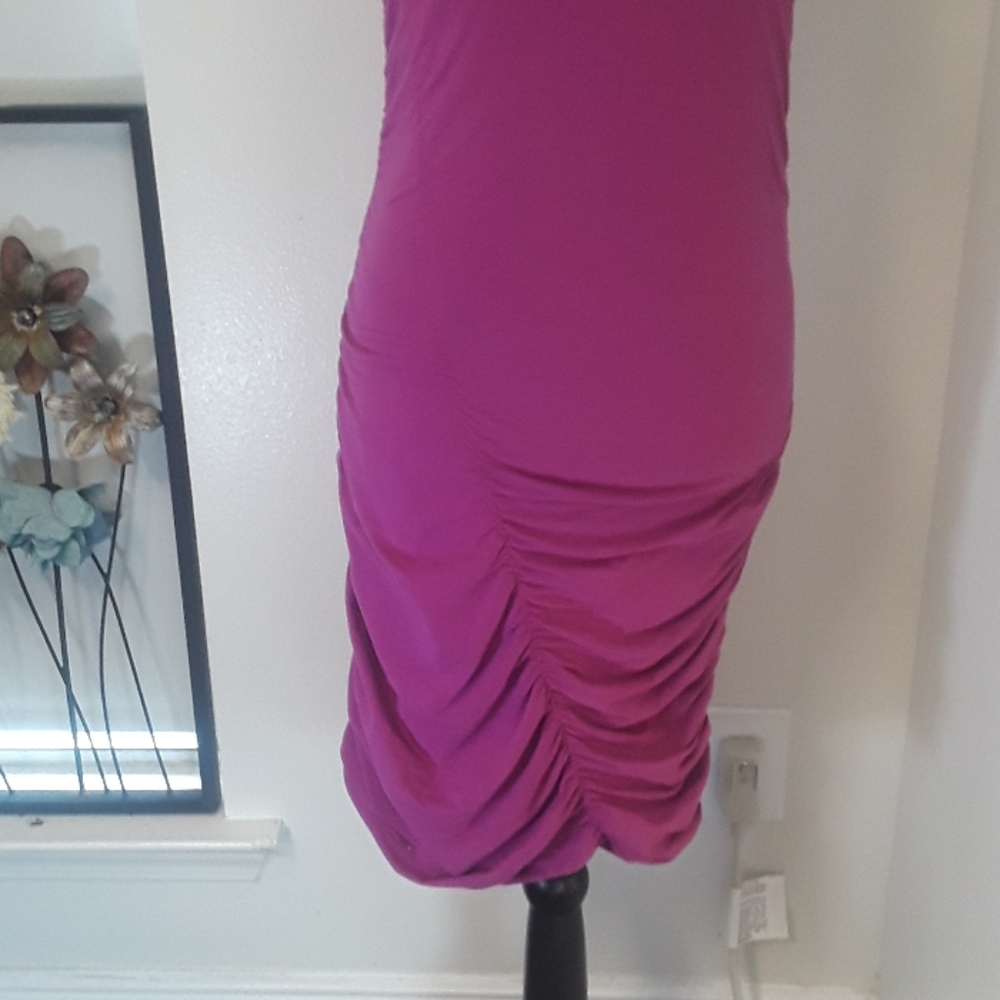 Isda & Co Maroon Ruched Dress - Small - Picture 3 of 4